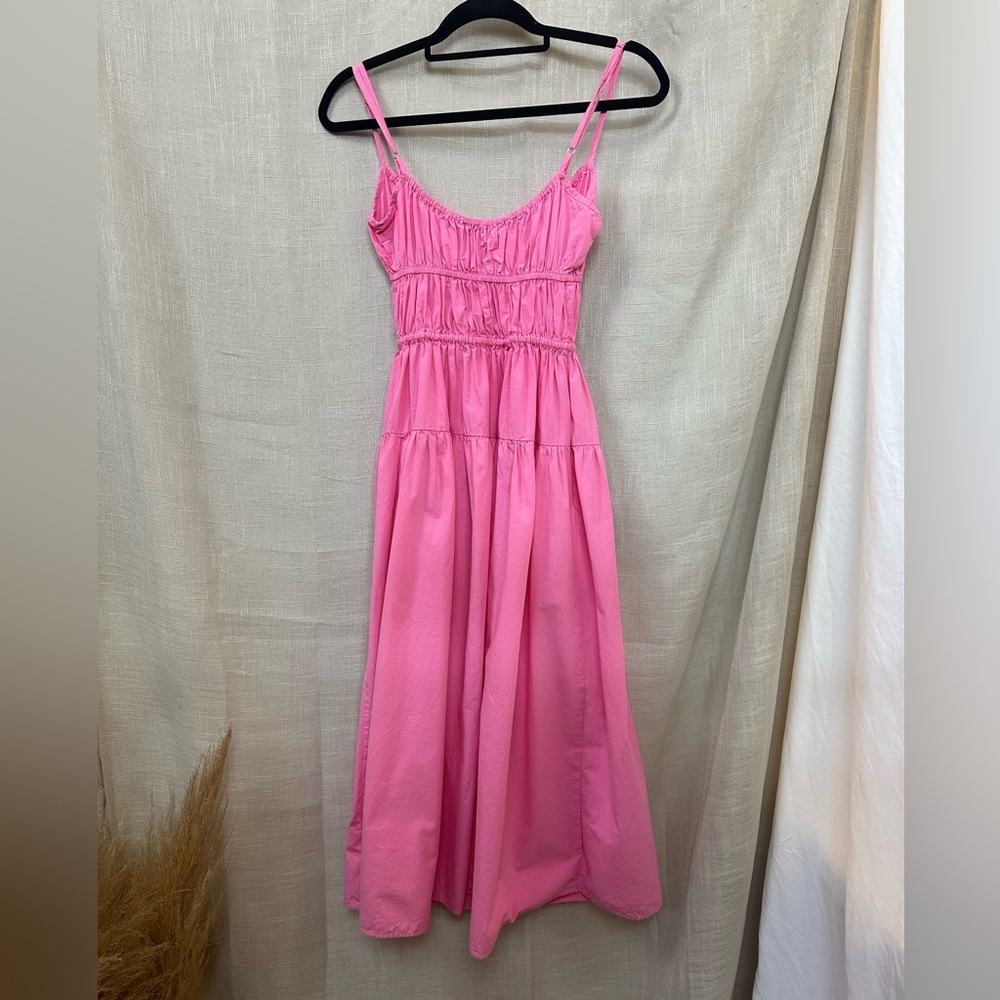 Ciao Lucia Pink Tiered Maxi Dress with Drawstring - Picture 5 of 8